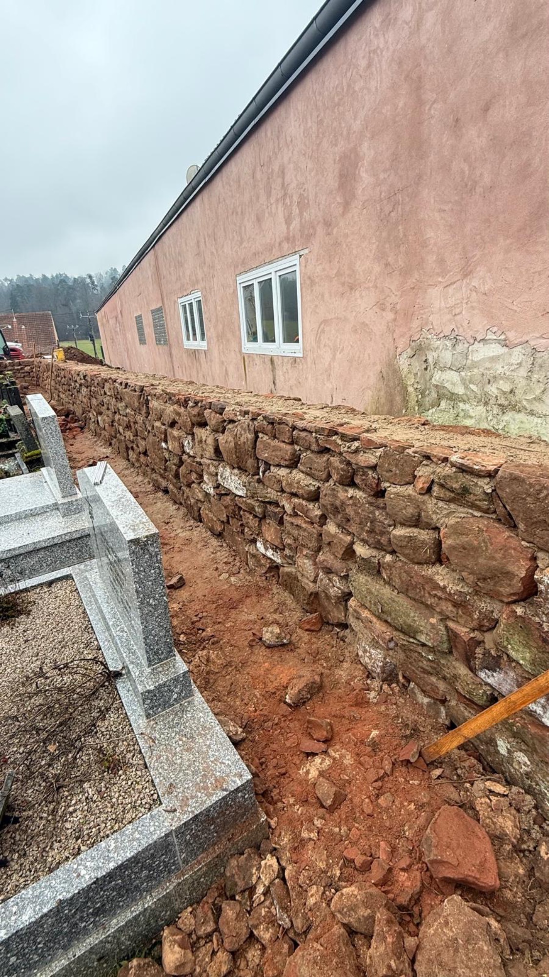 Mur d’enrochement &agrave; Erckartswiller Haguenau
